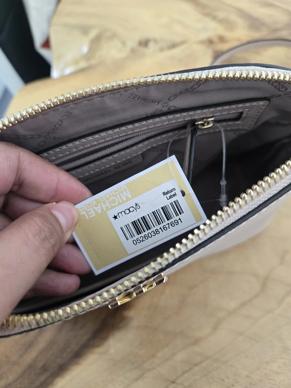 Michael Kors Nude Crossbody Leather Camera Bag